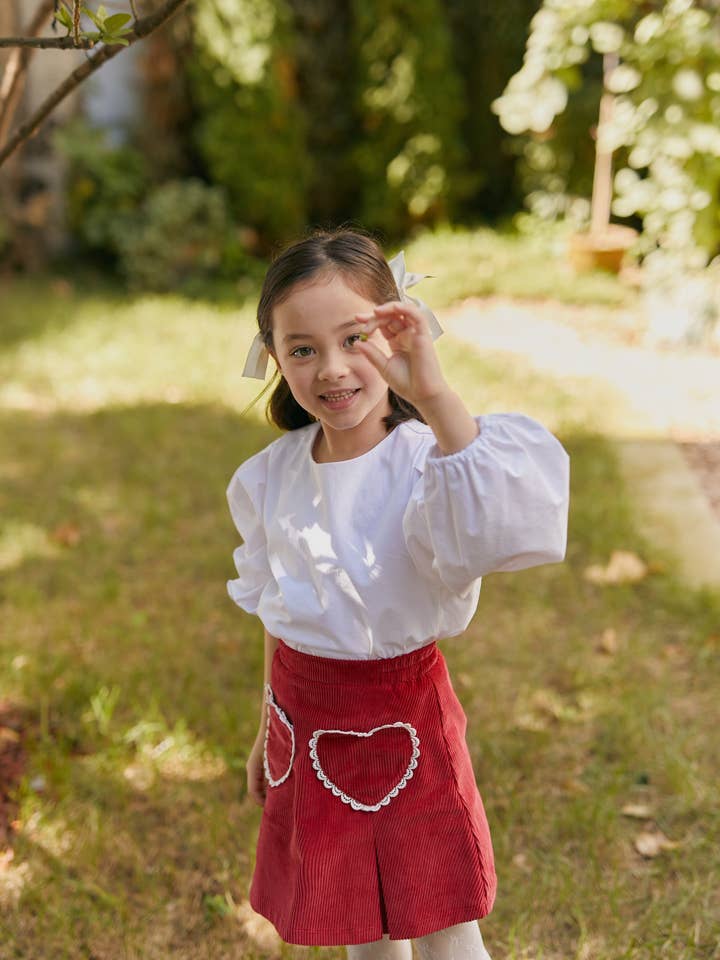 Hjerteskjørt i rød for engroshandel hos IMOIMO KIDS