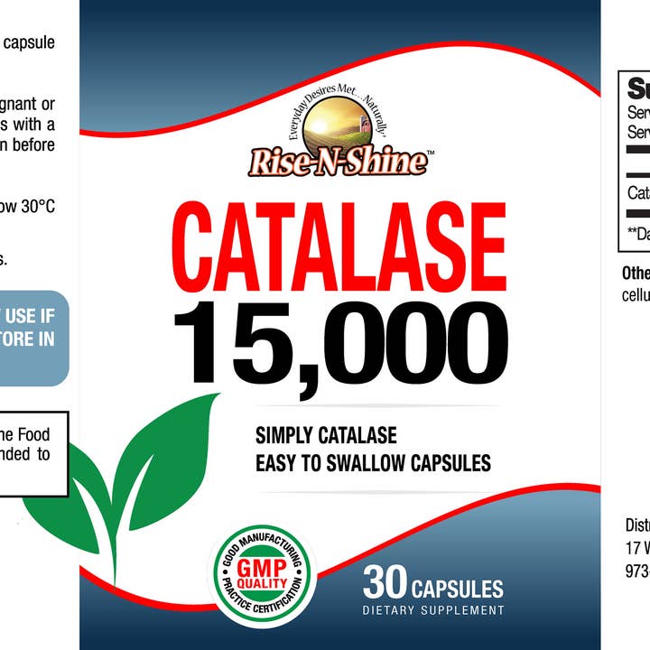 Rise-N-Shine Online – Suplemento/vitamina oral por atacado – Catalase 15.000 - Fornecimento em 30 Dias2