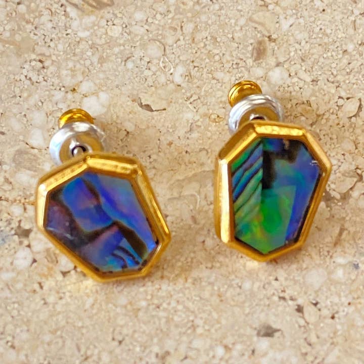 Miro Mother of Pearl Stud Earrings for wholesale by Silla