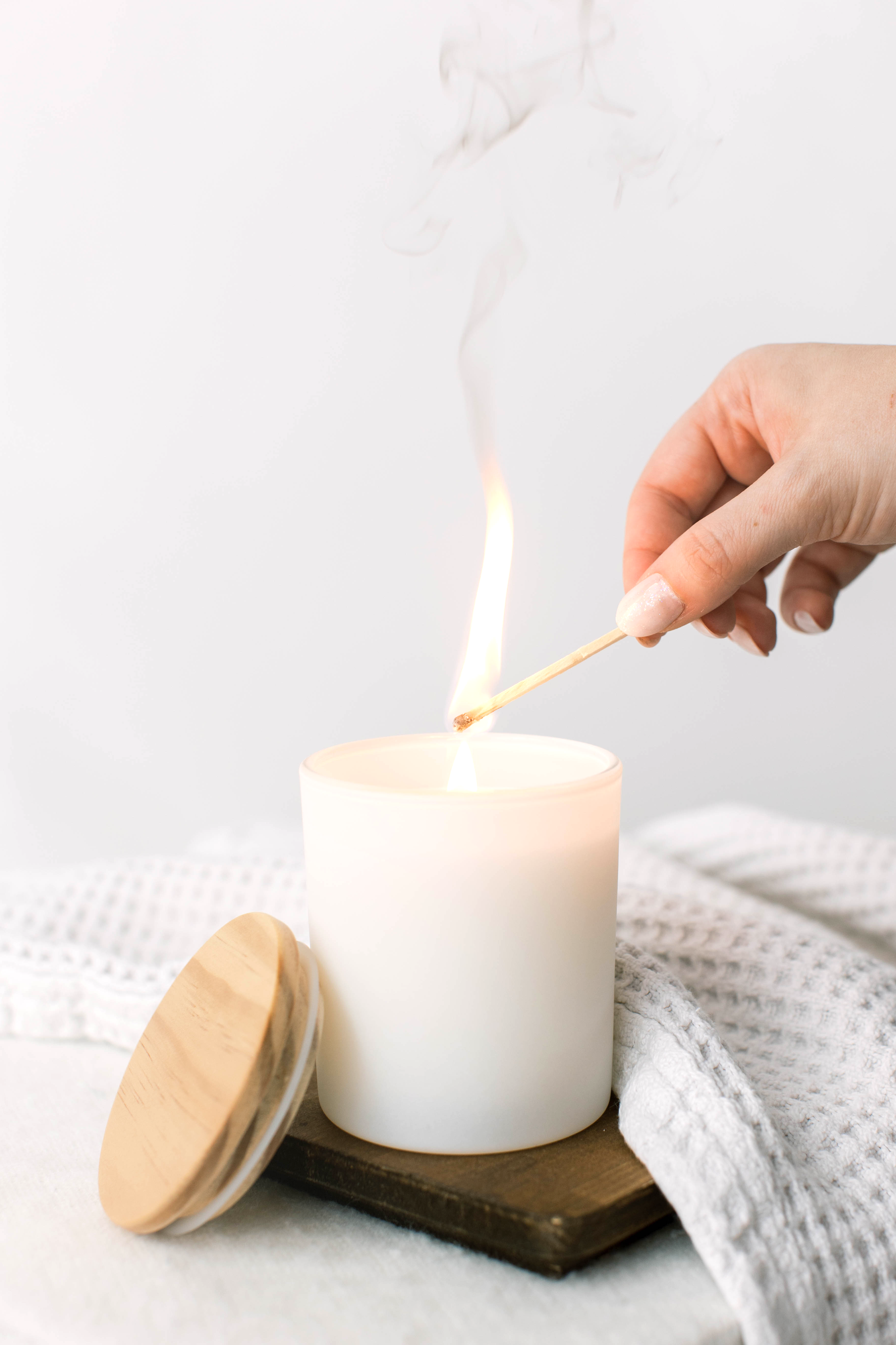 Light + Bark Candle Co. - Wholesale Jar/Filled Candle - 10oz Custom Branded Private Label White Jar Soy Wax Candle3