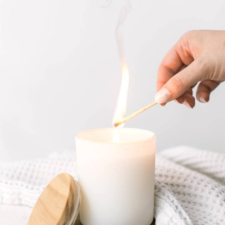 Light + Bark Candle Co. - Wholesale Jar/Filled Candle - 10oz Custom Branded Private Label White Jar Soy Wax Candle3