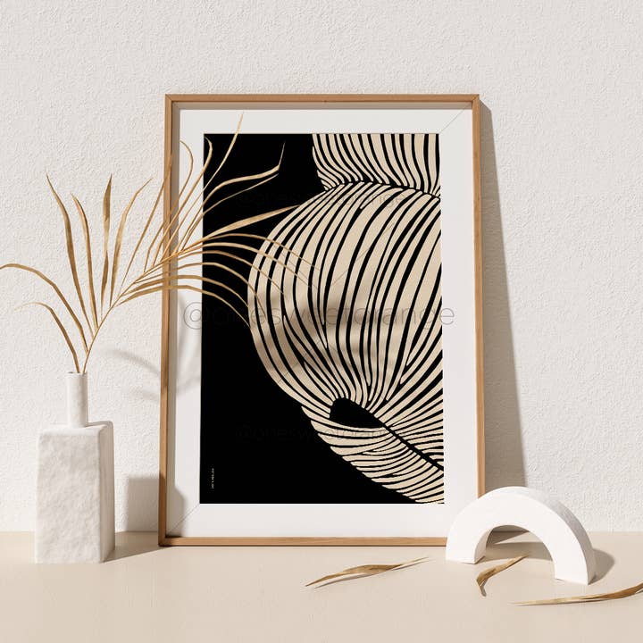 Modern Ruffles Minimalist Line Art Print for wholesale by Onesweetorange