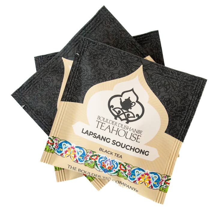 Boulder Tea Company - Wholesale Tea Bags - Box of 50 Sachet Overwraps- Lapsang Souchong Black Tea