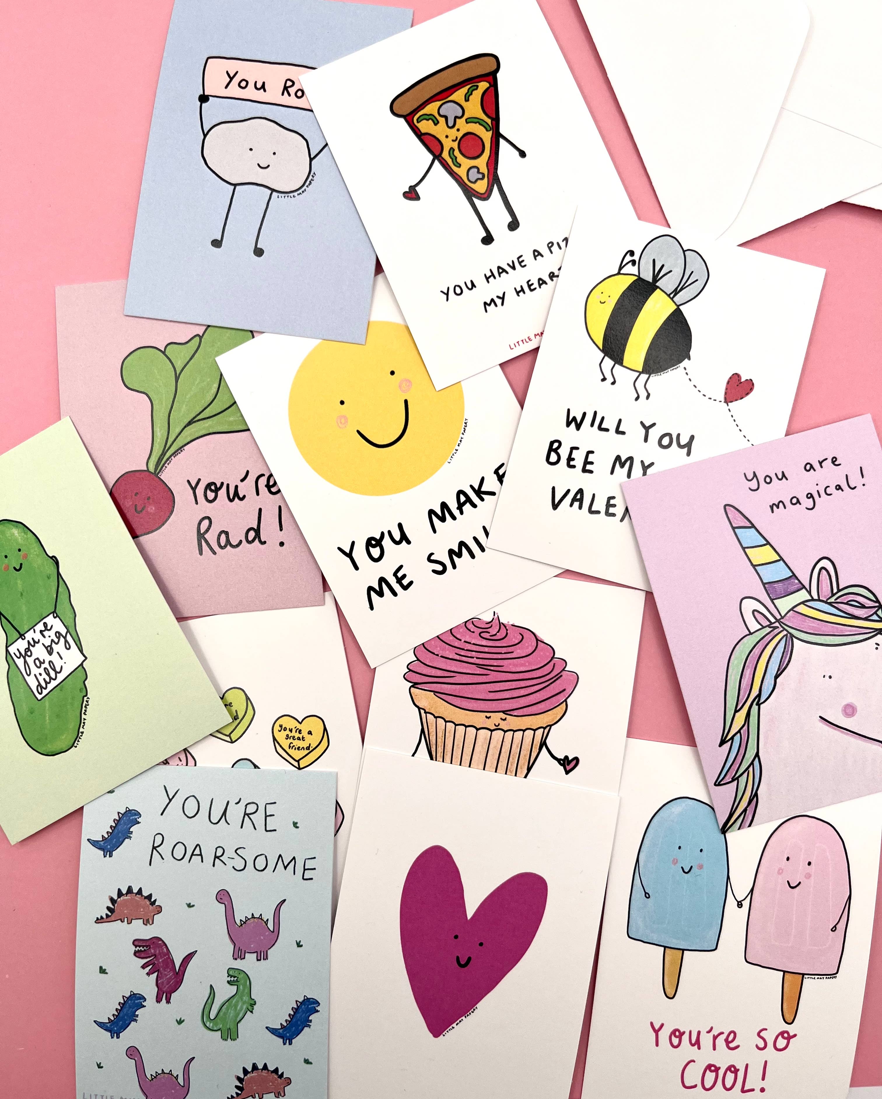 Little May Papery - Wholesale Valentine's Day Card - Mini Valentine Flat Cards14