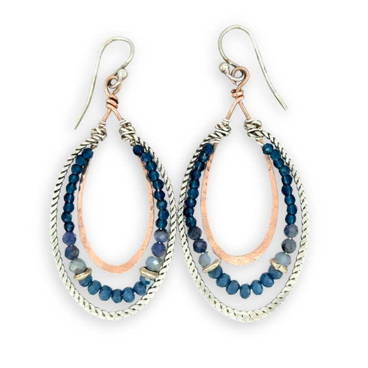 Denim-Kristall-Kanal-Tropfenohrringe E76122 für den Großhandel von Art by any Means Jewelry