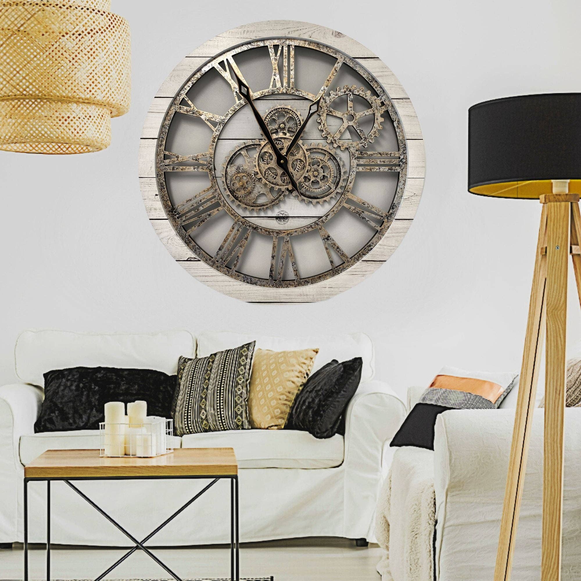 The Gears Clock - Wholesale Wall Clock - AMERICA LINE WALL CLOCK 24 INCH WHITE FARMHOUSE5