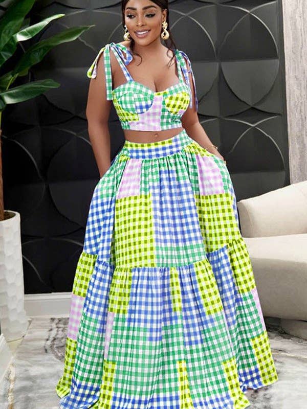 Aria Romance - Wholesale Top & Skirt Set - Women's - Halter vest wrap hip skirt dress two-piece set