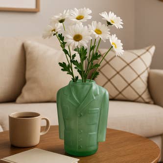 Vase en résine en forme de manteau de médecin vert fait main aux États-Unis – Cadeau pour la décoration intérieure des femmes KIZIMA pour la vente par KIZIMA