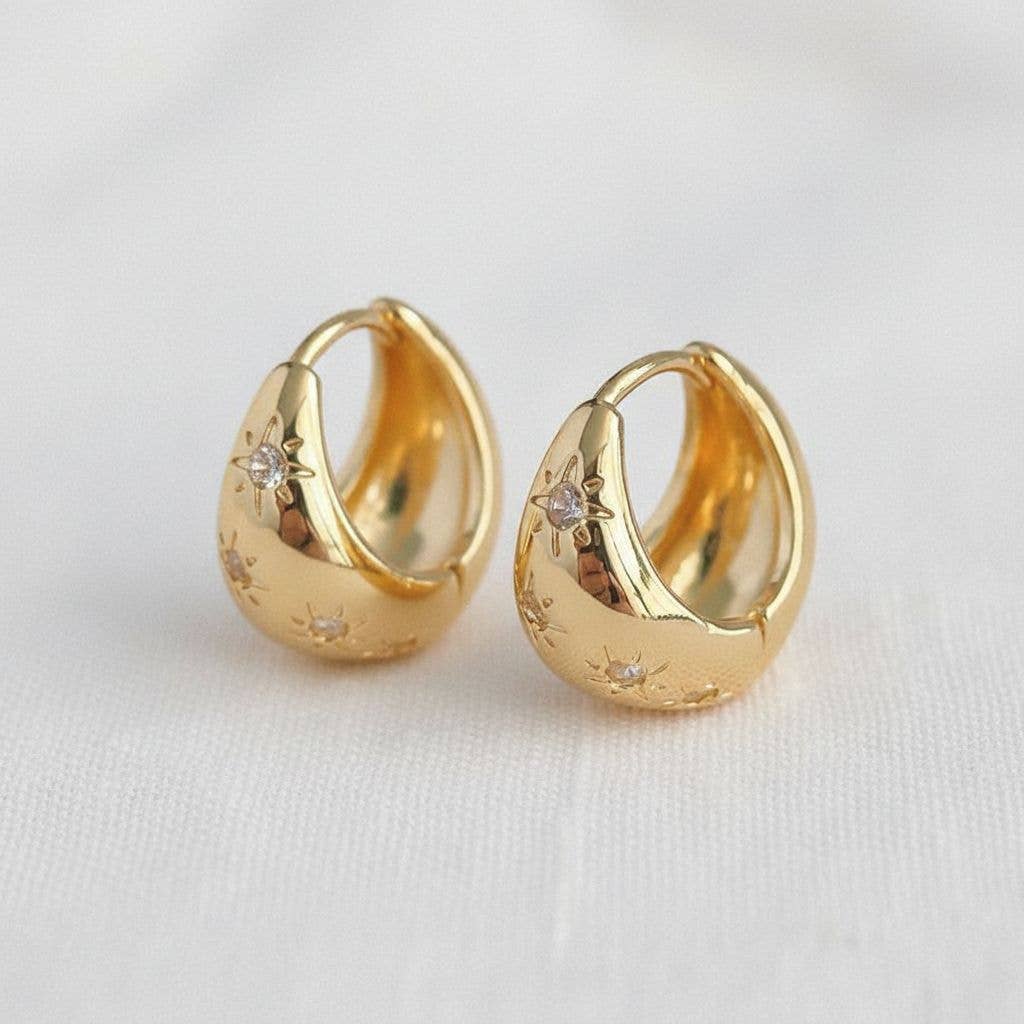 Ellemadera – wholesale Huggieörhängen – Geometriska stjärnformade örhängen1