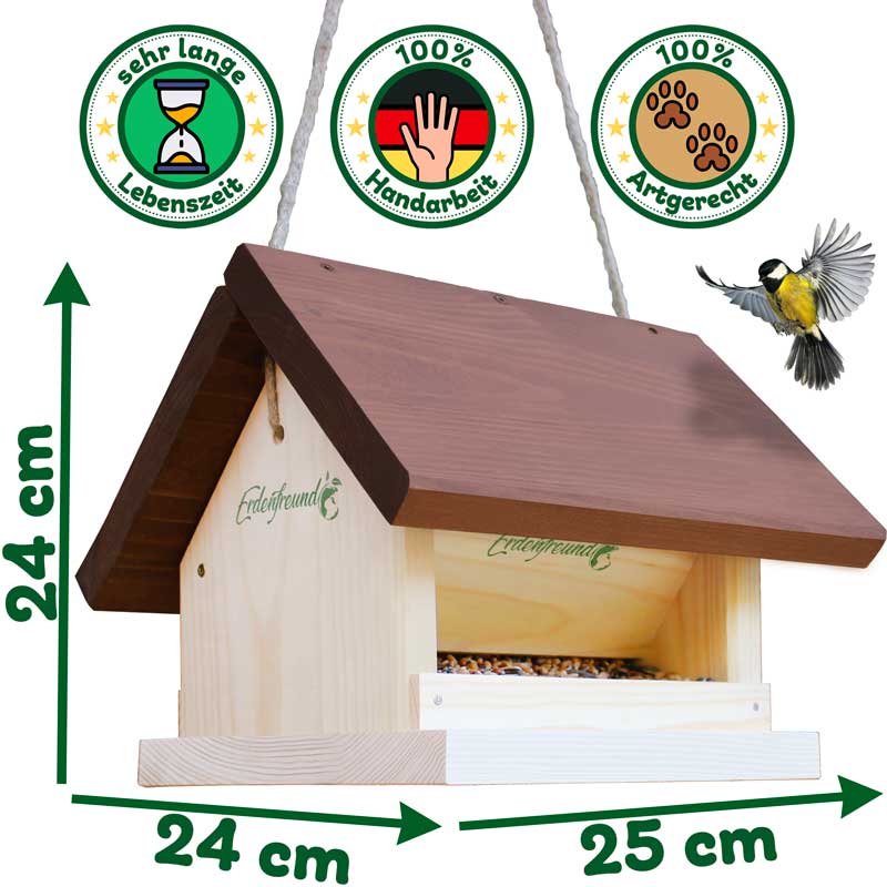 Erdenfreund – Großhandel Vogelfutterspender – ERDENFREUND® Vogelfutterhaus Silo1