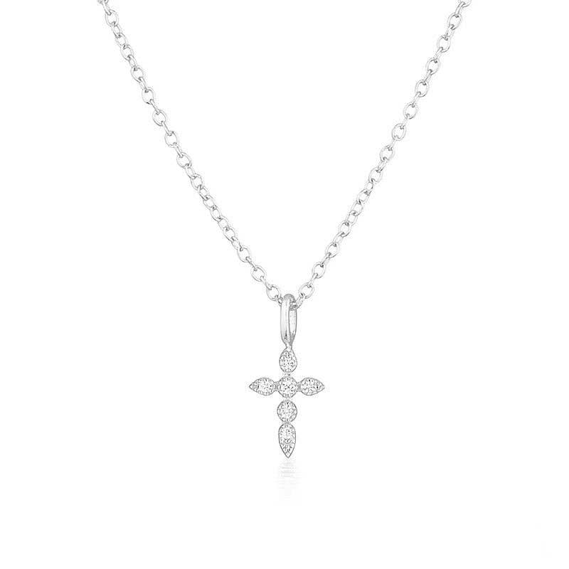 Perimade & Co. LLC - Wholesale Pendant/Charm Necklace - Dainty Cross Charm Pendant Necklace in 925 Sterling Silver1