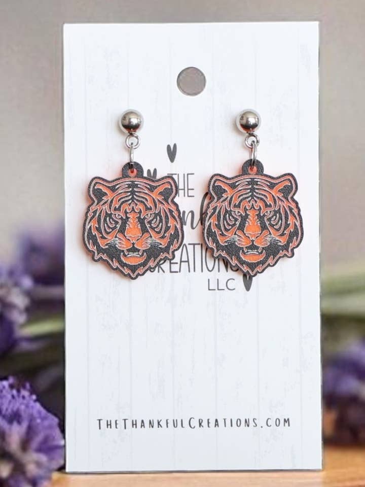 Bengal Tiger Team Spirit Stud Earring Game Day for wholesale by The Thankful Creations LLC