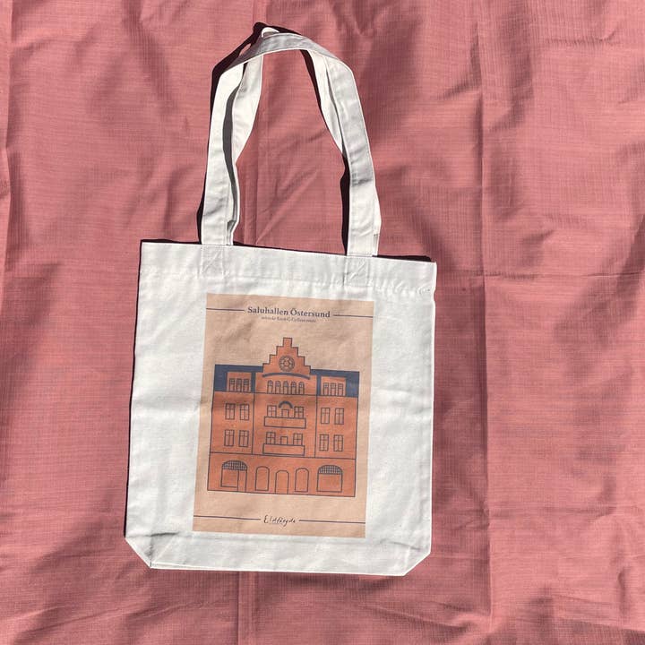 Borsa a tracolla architettonica - edificio rosso per la vendita all'ingrosso da parte di Eldfängda Design