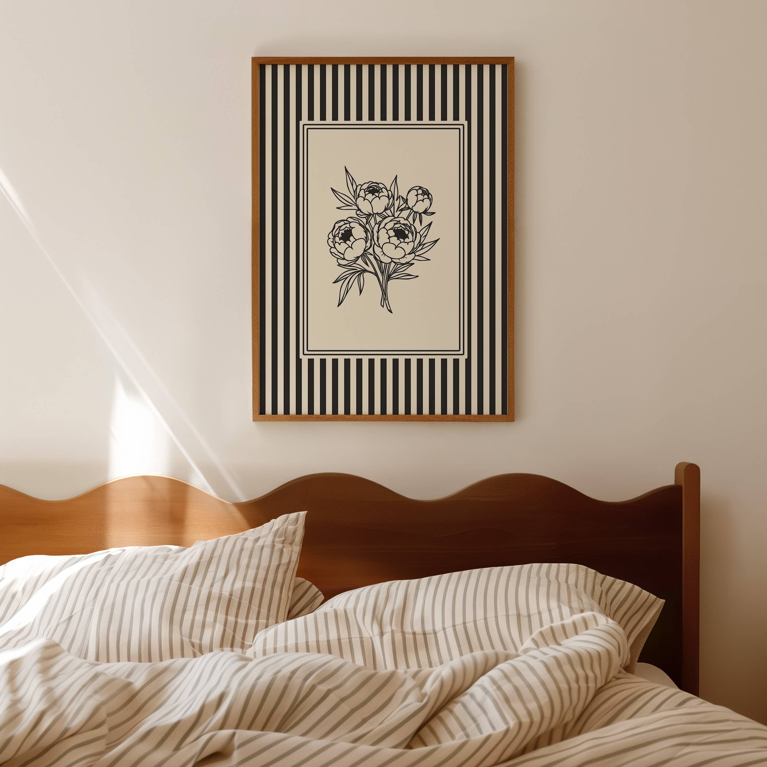 Paperly Creative Co - Wholesale Art Print - Minimalist Black & White Peonies Art Print II5