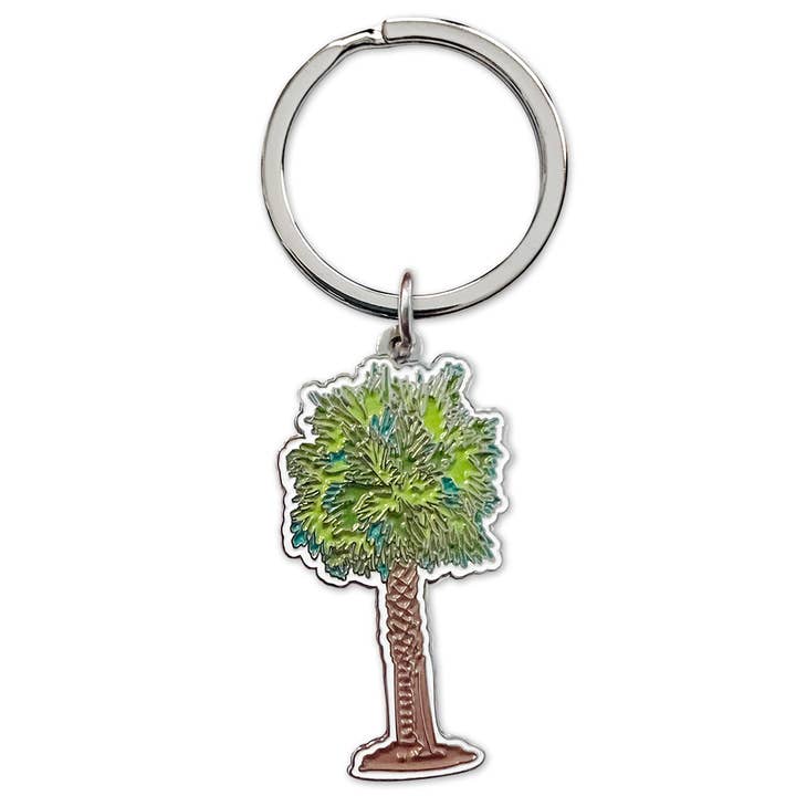 Palm Tree Enamel Keychain for wholesale by 7th & Palm