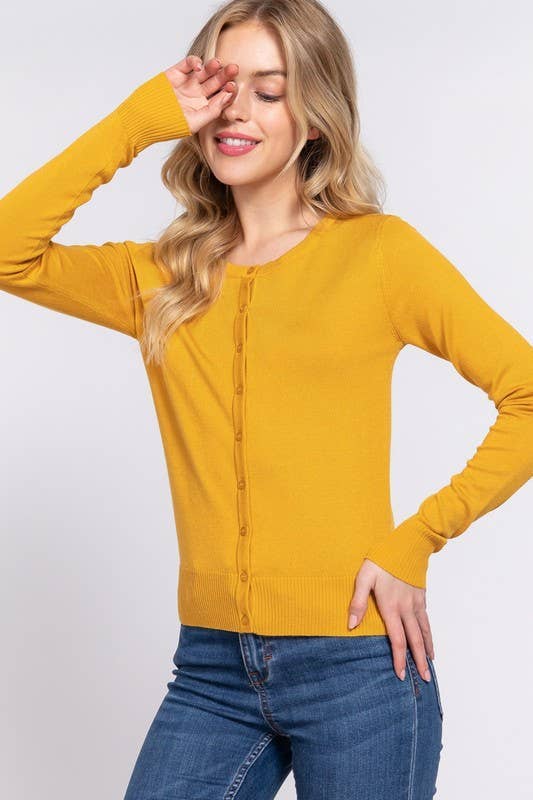 Vanilla Monkey - Wholesale Cardigan - Dames - Trui met lange mouwen en ronde hals en knoopsluiting3