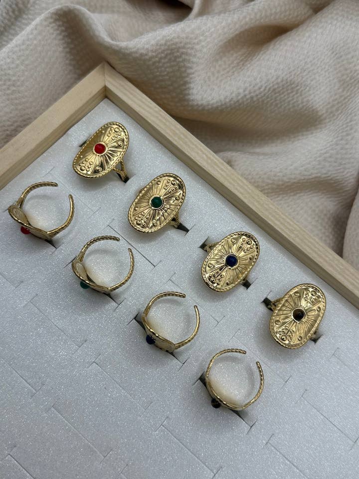 Bague en acier inoxydable Colored Shield pour la vente par YOLA