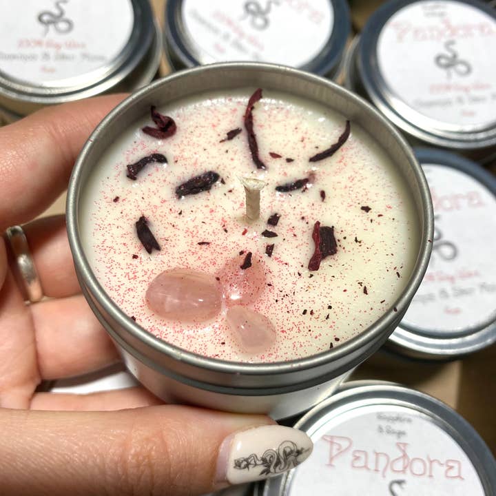 Sapphire & Sage - Wholesale Travel Candles - Pandora Crystal Candle