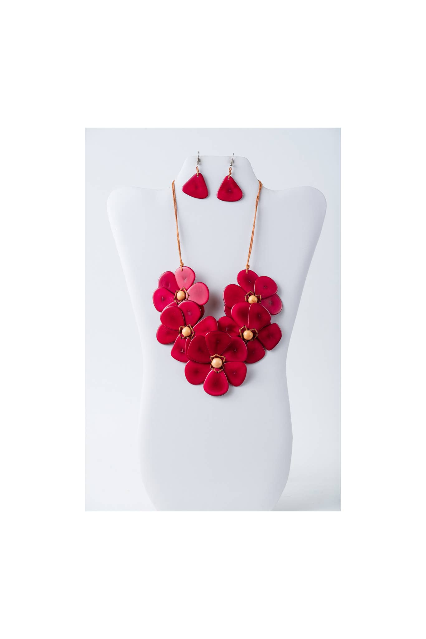 TaguArtsy - Vente Parures de bijoux - Ensemble de colliers Tagua bio Becca Flower21