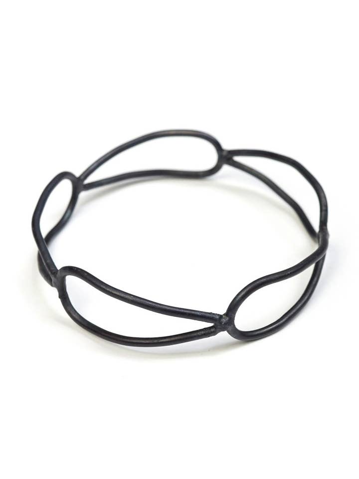 monument bracelet in steel for wholesale by Megan Auman