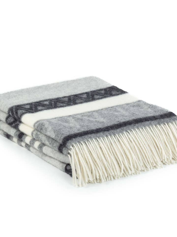Wool Throw Blanket TRIANGEL gray for wholesale by MoST
