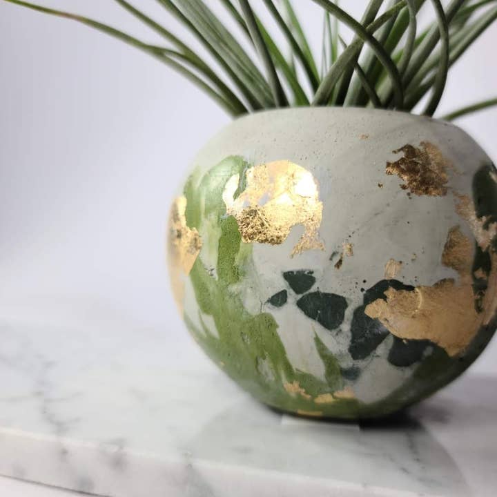 Geoform Designs - Wholesale Plant Pot - Scarlet Round Colored Concrete Planter | Airplant Sphere Pot