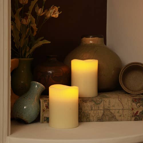 Flipo Group, Ltd. - Wholesale Flameless Candle - Ivory Wax Flameless LED Pillar Candles with Melted Top6