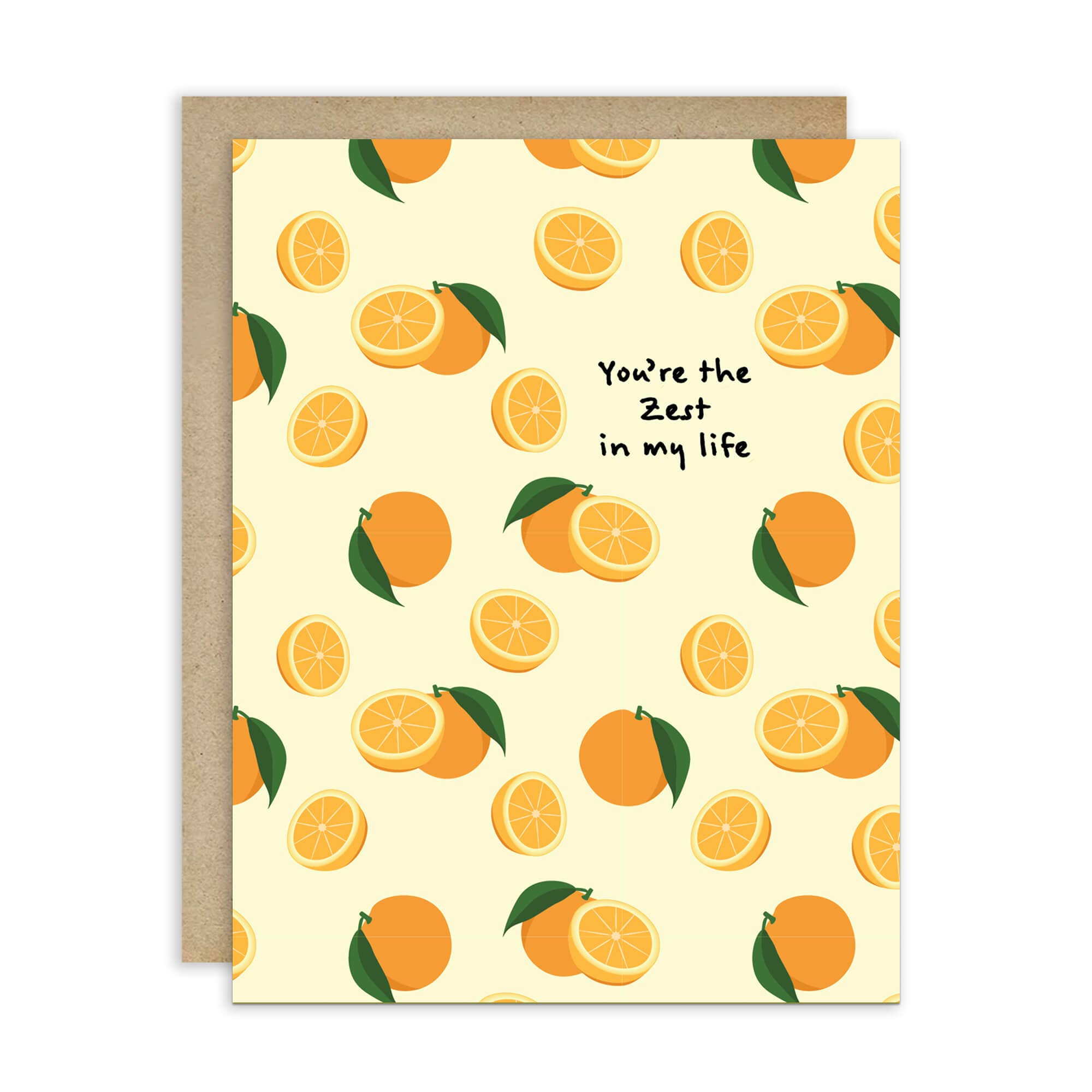 Cute Asian Cards - Wholesale Love Card - You're the Zest Asian Greeting Cards | Cut Fruit Mandarin Orange Food0