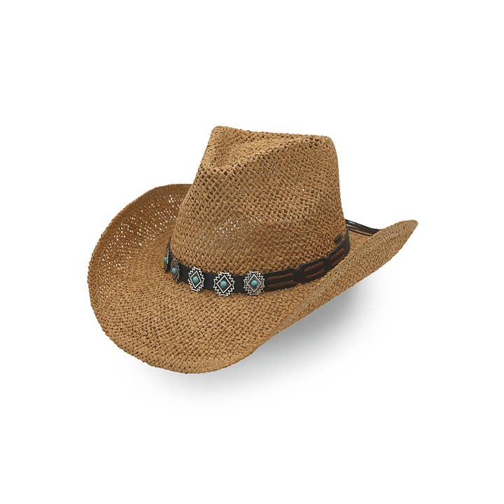 Hana - Wholesale Cowboy Hat - Women's - C.C Turquoise Charm Trim cowboy Hat