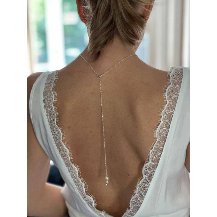 L'atelier du 6 – wholesale Y-ringat halsband – Rygglösa smycken, öppen rygg klänning halsband, silver kedja