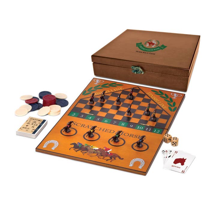 Wood Expressions - Wholesale Board Game - Grand National Horse Race Game in a Wooden Box1