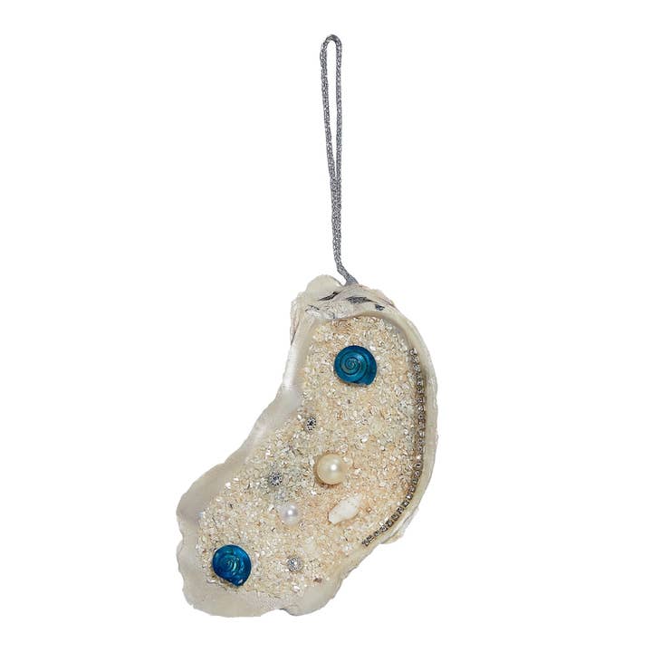 HS Seashells - Wholesale Ornament - Oyster with Blue Shells & Pearls Ornament