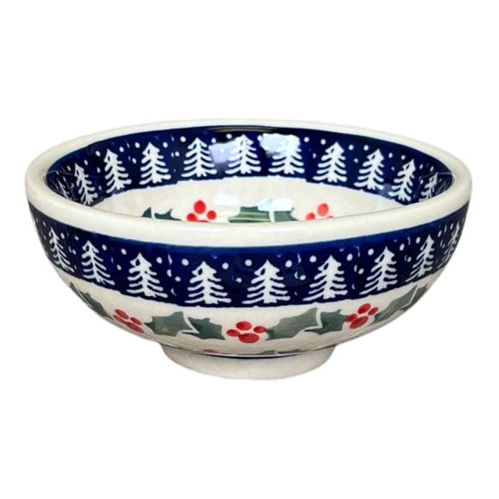 Bowl, Round, Dipping, 4.25" in "Holiday Cheer" by Manufaktura | M153T-NOS2 for wholesale by Polish Pottery Outlet