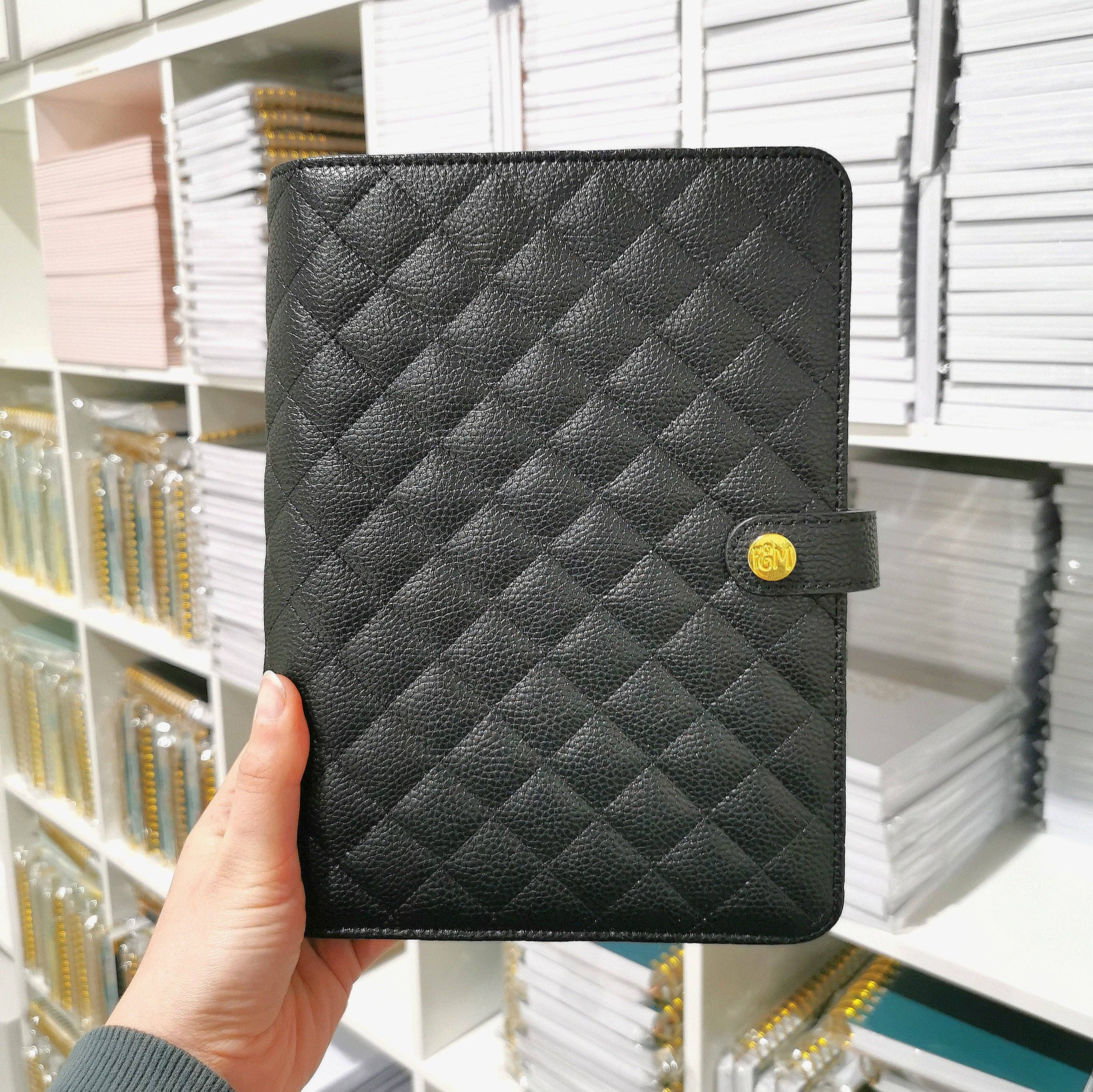 Fox & Moon – wholesale Planner – Black Quilted Personal Planner
