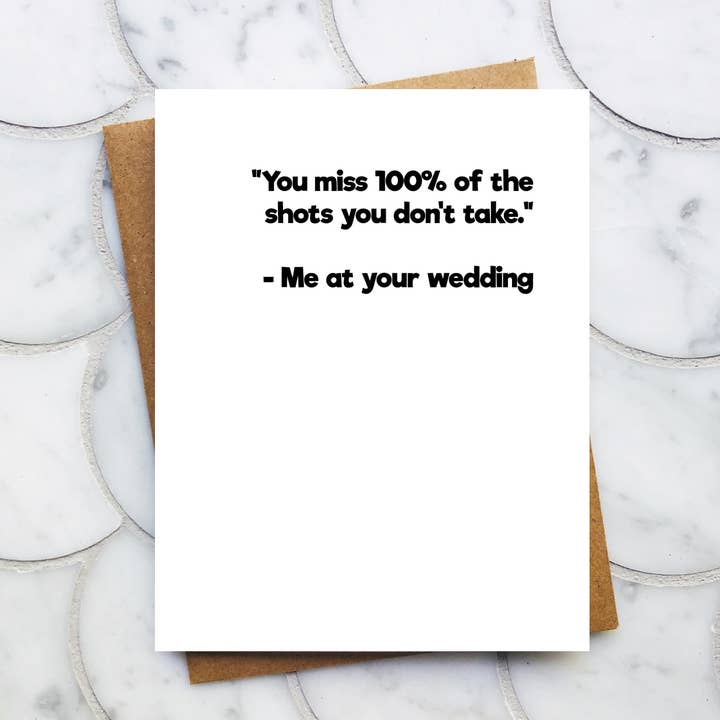 Carte de mariage amusante, carte de fête de fiançailles amusante pour la vente par Top Hat and Monocle
