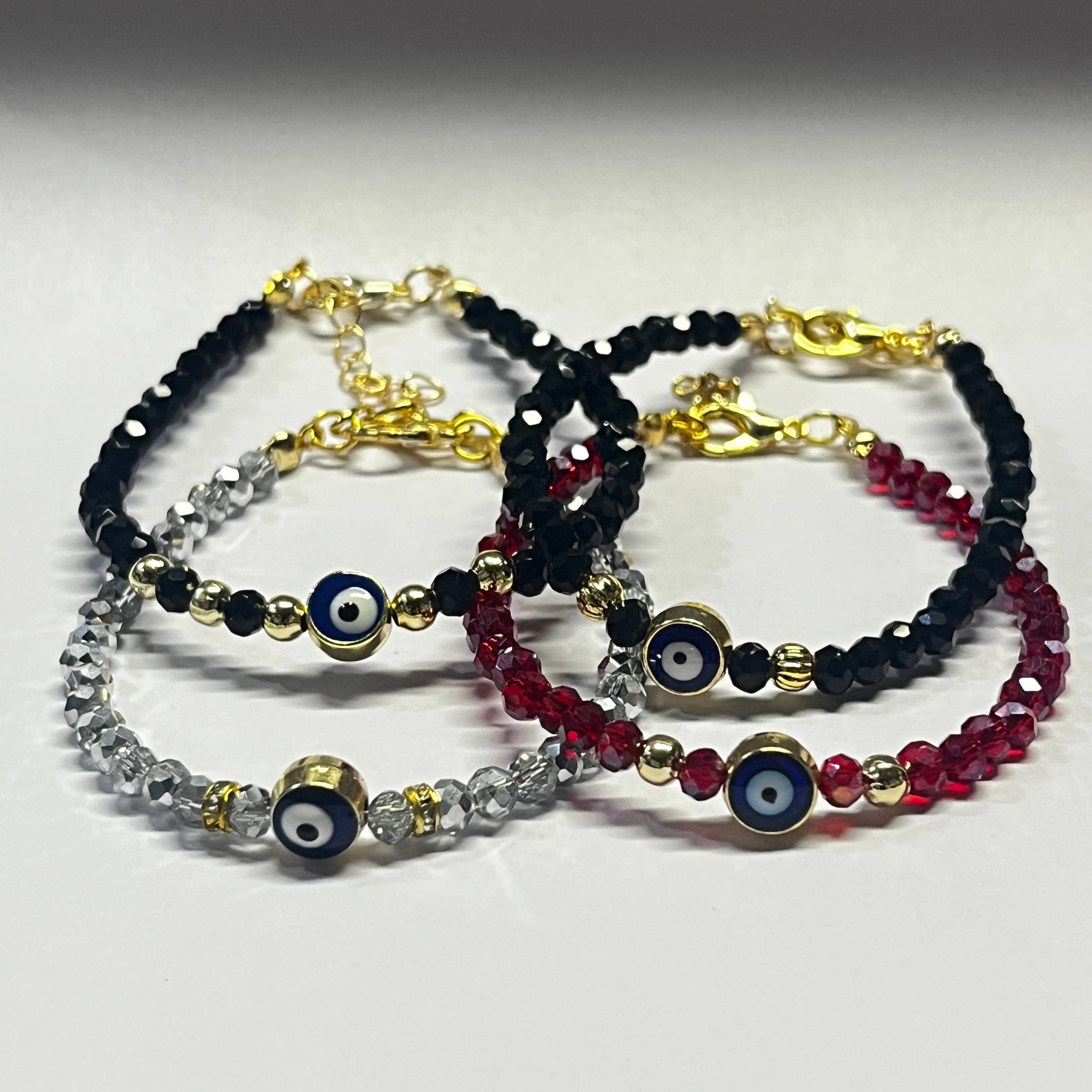 Loli - Wholesale Link & Chain Bracelet - Crystal Beaded Evil Eye Bracelet - 12 Color Options 1