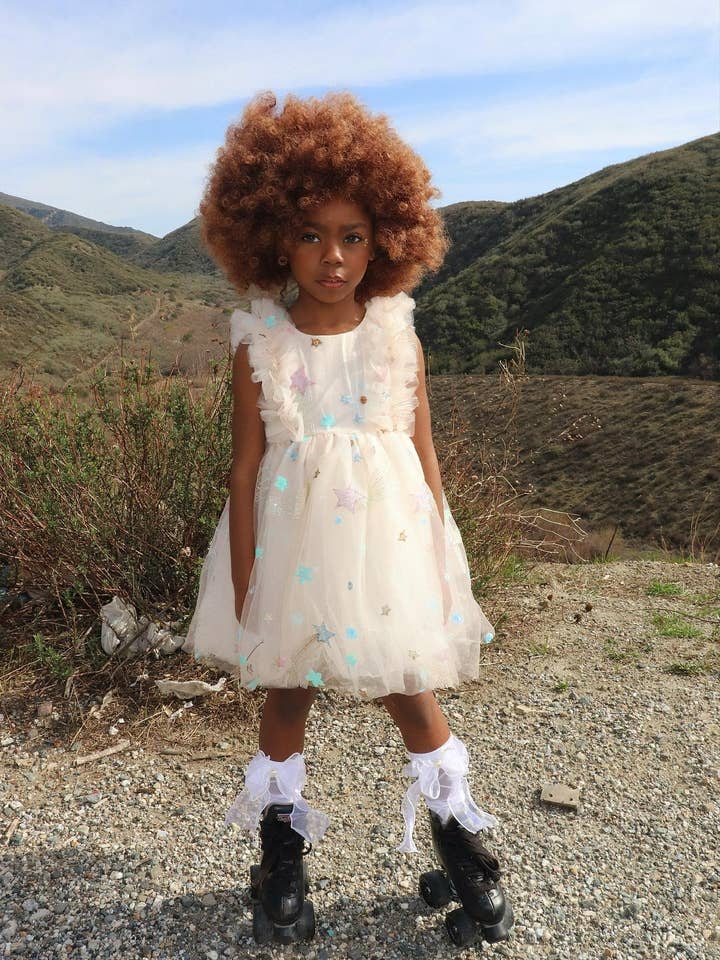 Three Wildflower Designs - Vente Robe – enfant - Robe en tulle crème avec étoiles3
