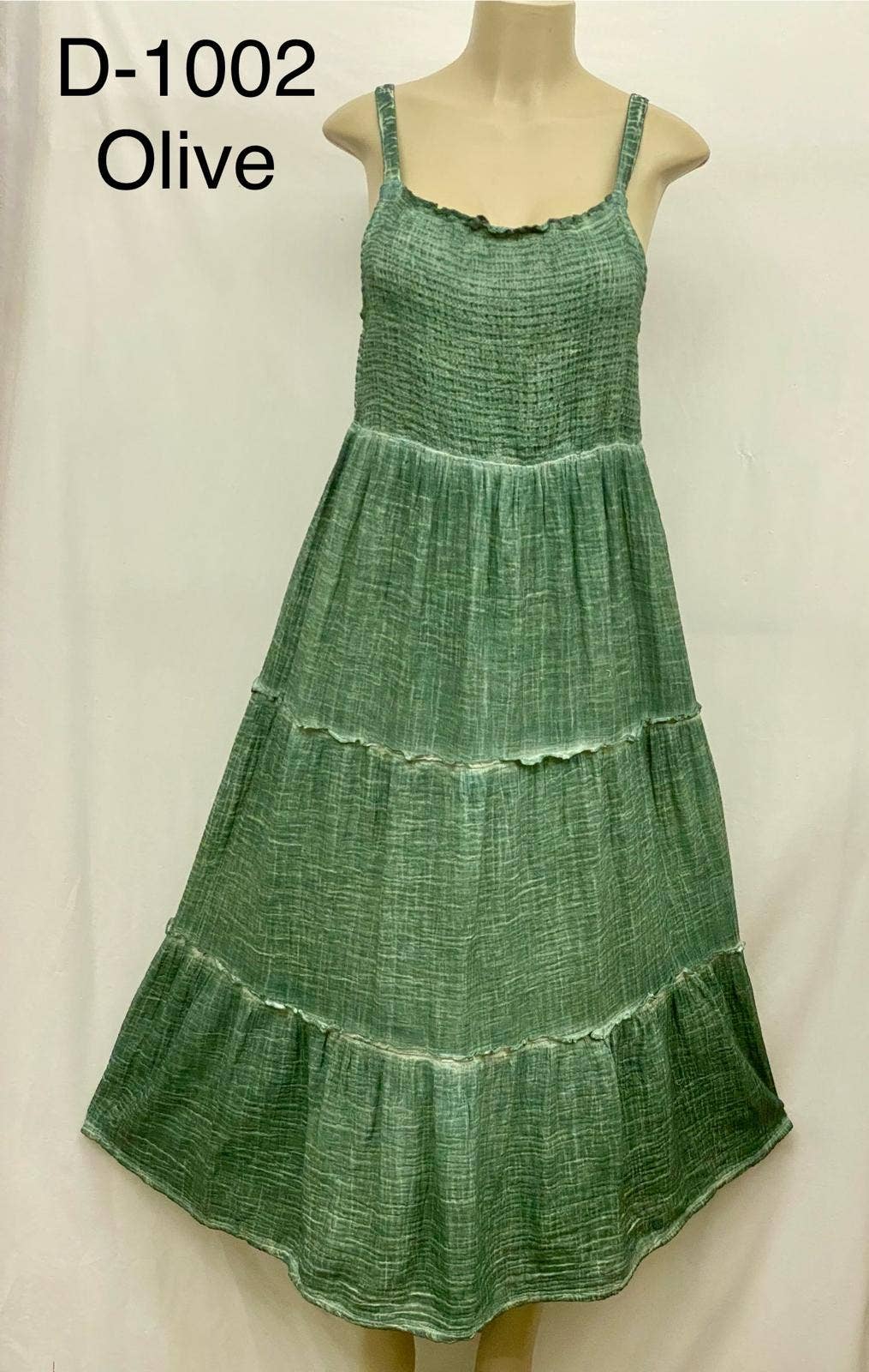 JUST CRUISING - India Casual Designs - Vendita all'ingrosso Vestito - Donna - Abito lungo in doppia garza di cotone con gonna a balze.1