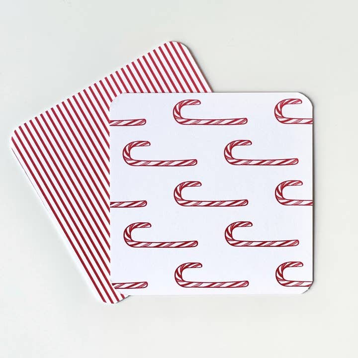 Candy Cane - Paper Coasters for wholesale by Georgetown Paperie