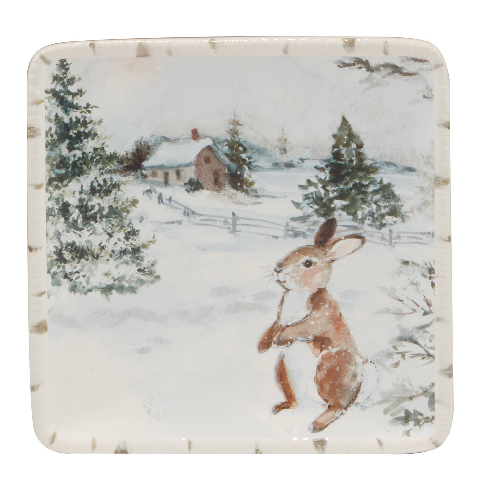 Certified International - Wholesale Dinner plate - Winter's Frost Christmas Canape Plate 6in asst.6