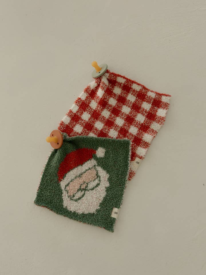 Forever French Baby - Wholesale Security/Cuddle Blanket - Baby - Lovey | Santa Checkerboard1