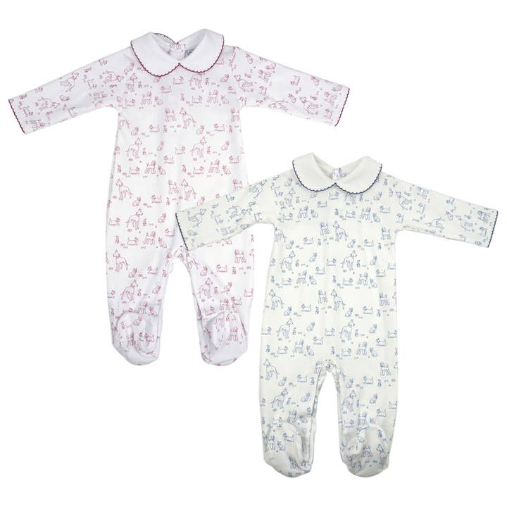 MARCELA - Wholesale Sleepsuit - Baby - Dogs Pima Cotton Footie Pajamas