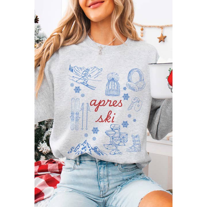 A. BLUSH CO - Wholesale Graphic Sweatshirt - Women's - APRES SKI Winter Graphic Sweatshirt1