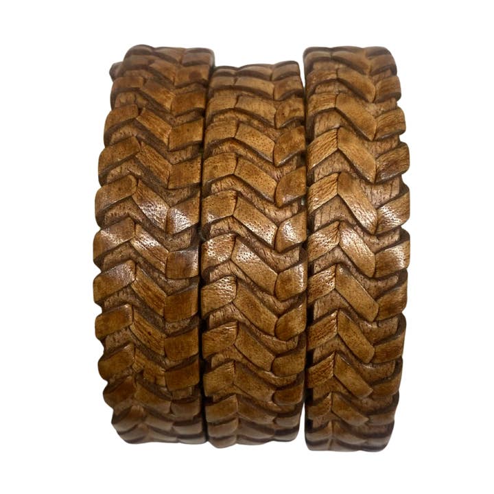 Corde in Pelle Intrecciata Dallas - 14x4mm - Marrone Vintage per la vendita all'ingrosso da parte di Sun Enterprises B.V.