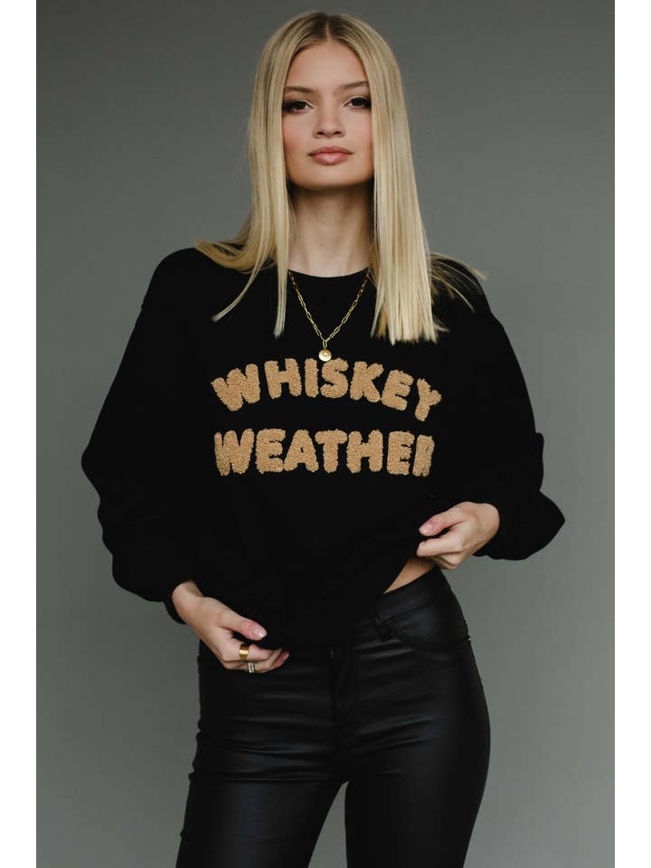 Panache Apparel Co. - Wholesale Graphic Sweatshirt - Women's - Black Whiskey Weather Sweatshirt1