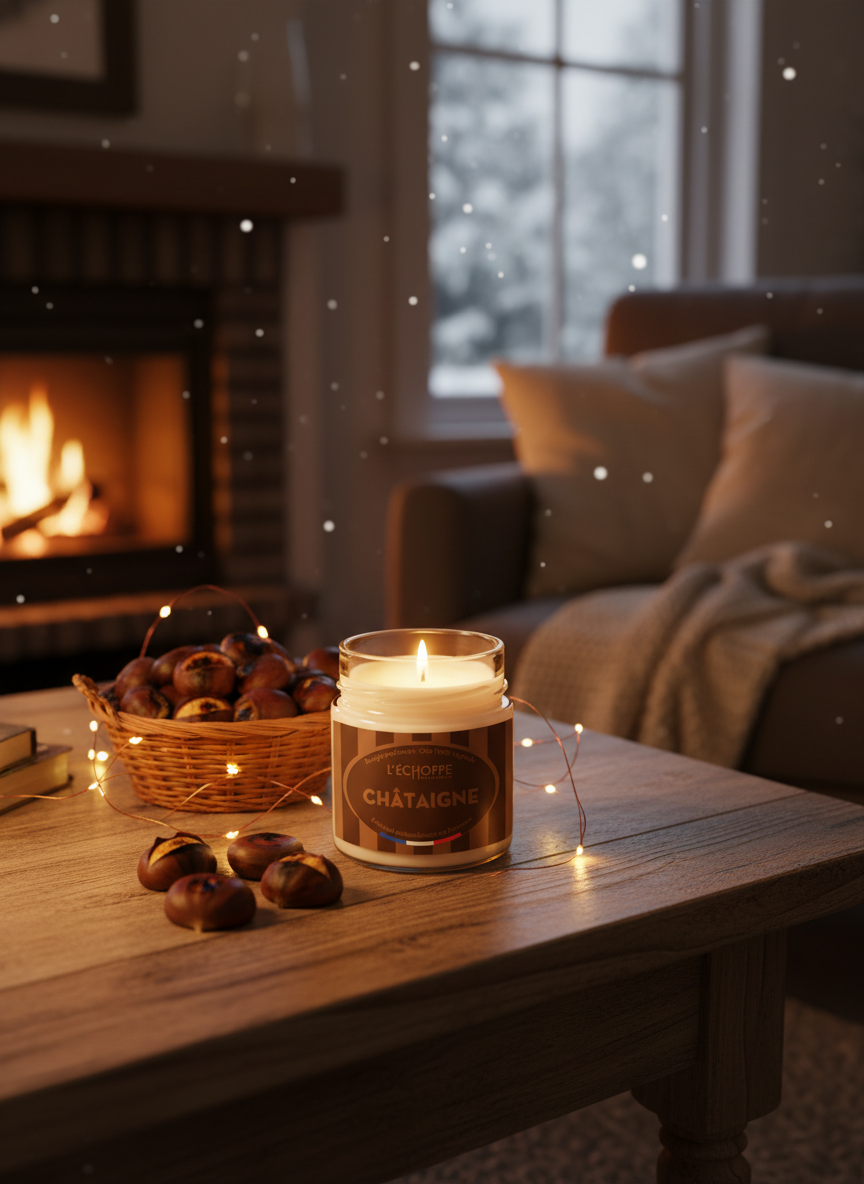 L'Échoppe Buissonnière - Wholesale Jar/Filled Candle - Chestnut - Scented Candle 180g Winter Christmas End of Year2