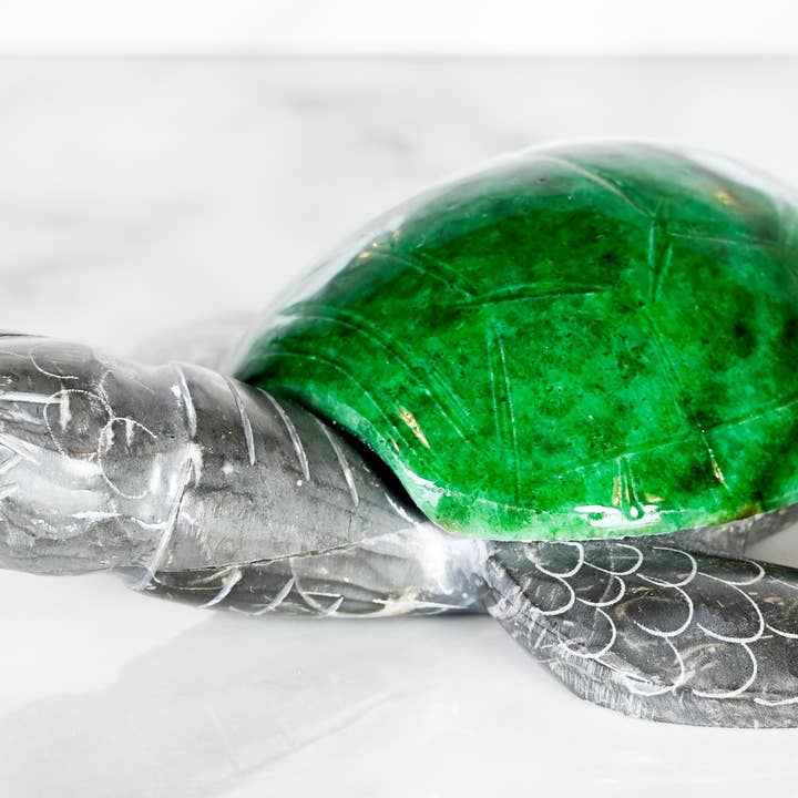 Tartaruga de Mármore Verde 6" por atacado de SS handcrafted Art