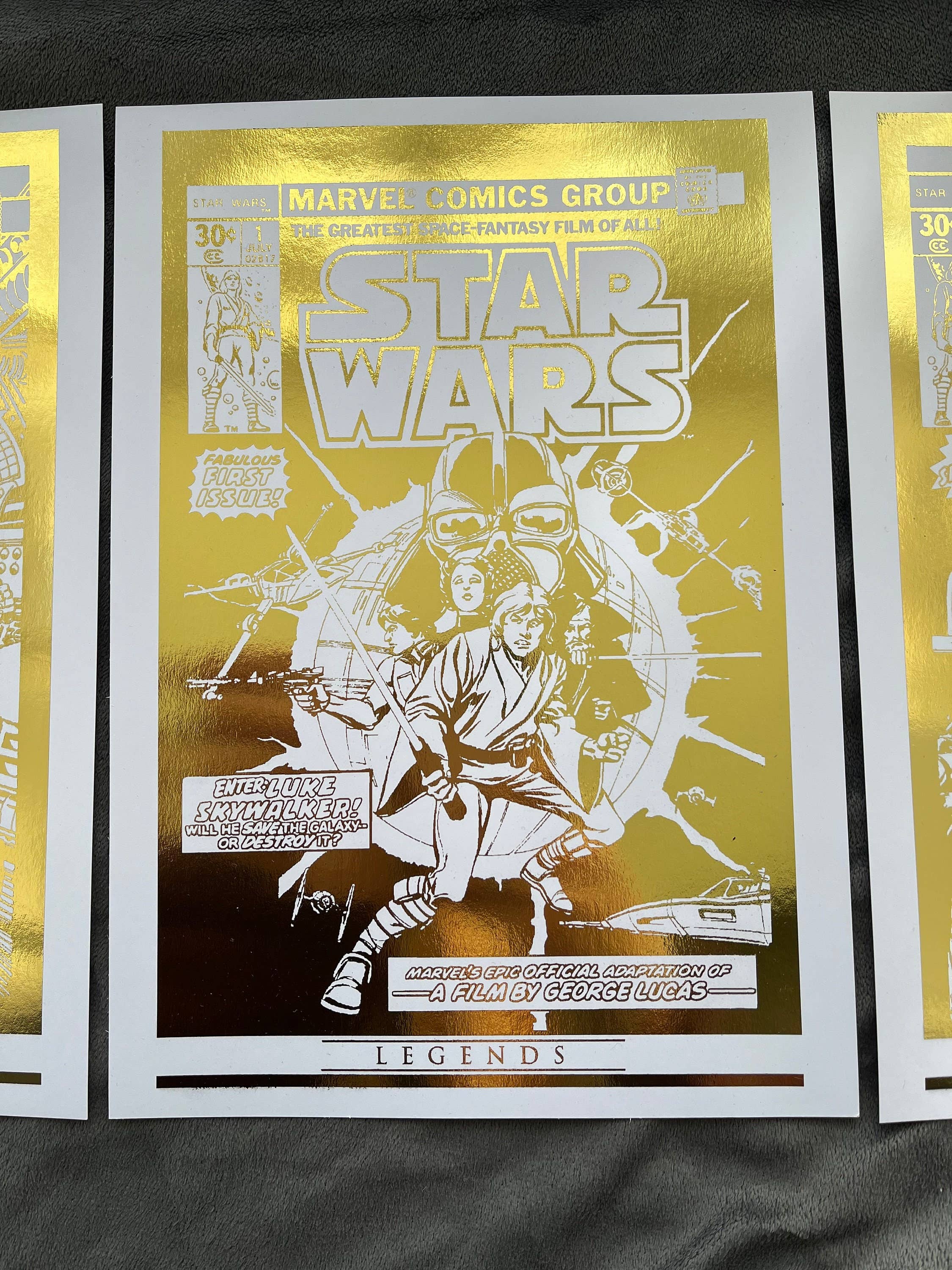 Billies Inks - Vente Set d'éléments de galerie photo - Set de 3 affiches en foil des couvertures de comics Star Wars0
