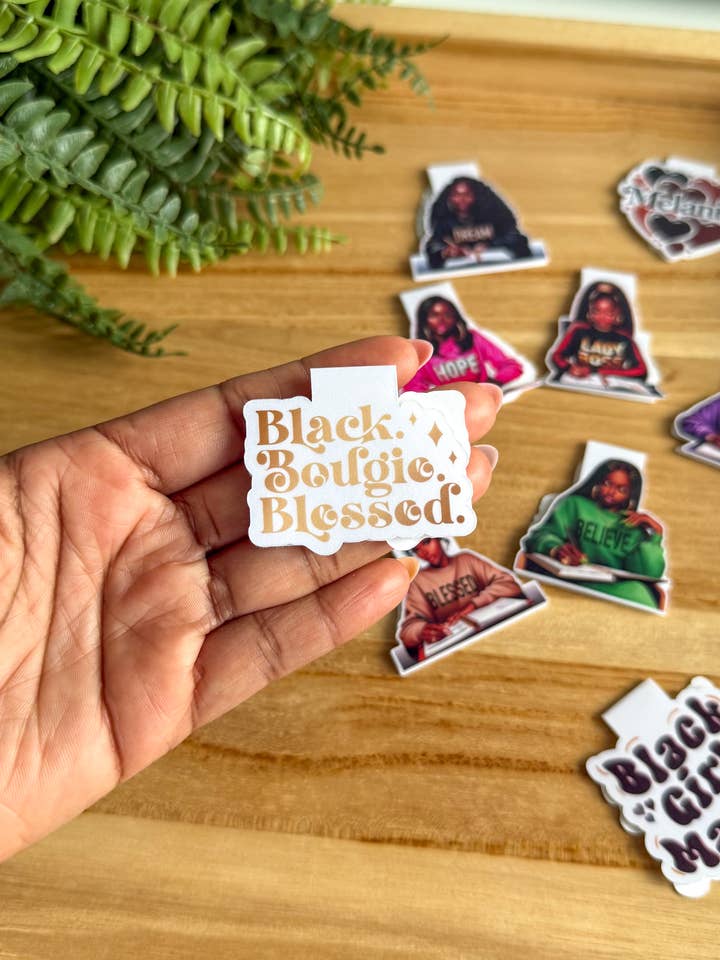 Marque-page magnétique "Black Bougie Blessed" pour la vente par Tia’s Dream Design Co