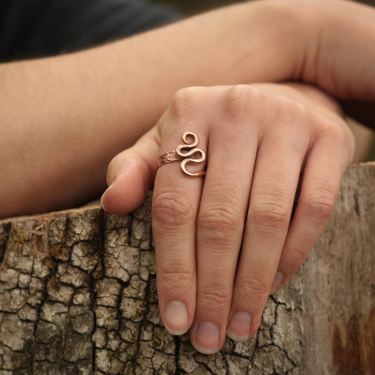Sincerely Sarah - Wholesale Band/Stacked Ring - Zig Zag Hand Forged Copper Rings4